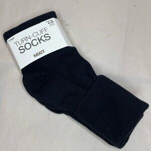 Mixit turn cuff 3 pairs Socks Black NWT in Package